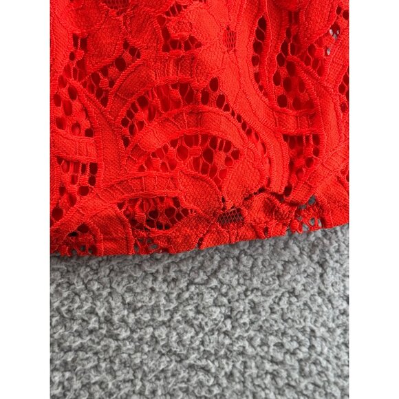 Torrid  Lace Sleeveless Top Ruffled Straps & Button Detail Orange Size 1XL - Picture 3 of 9